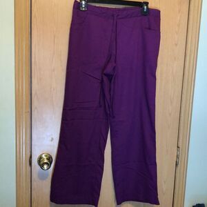 Greys anatomy size small scrub pants tie waist 5 pockets purple